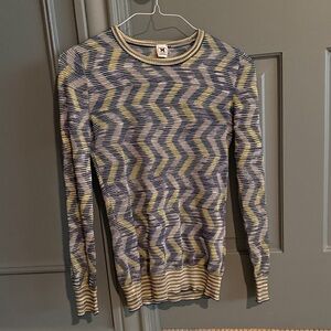 Missoni Zigzag Crewneck Sweater - Blue and Yellow